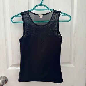 Garage Black Sheer Lace Tank Top